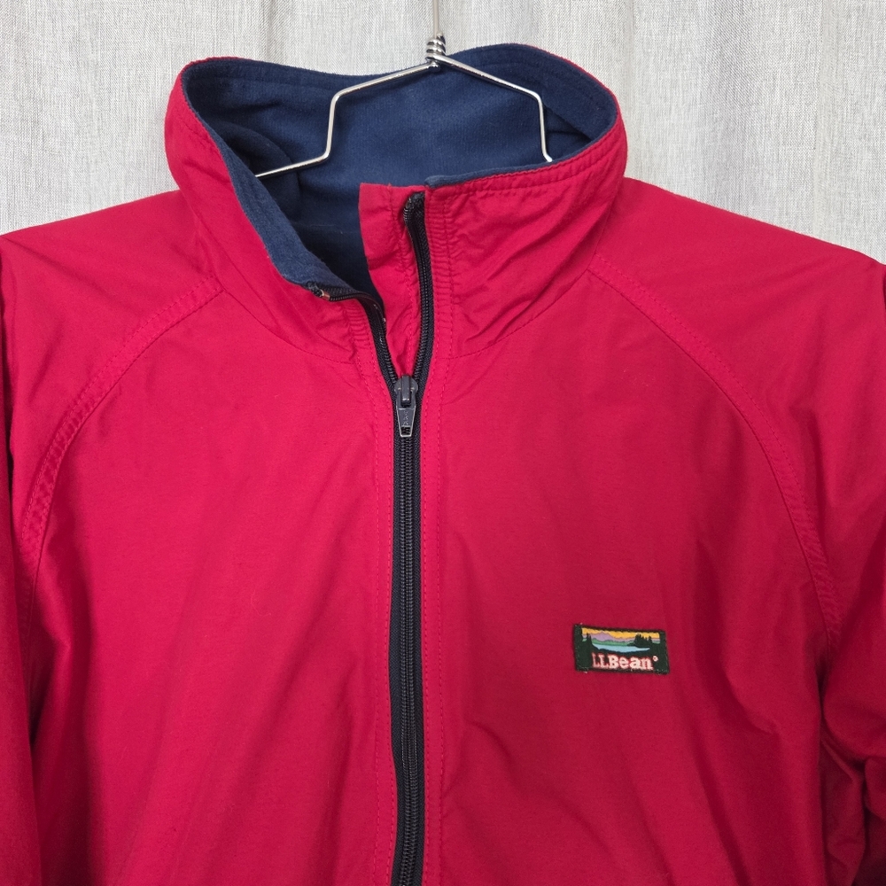 Vintage L.L. Bean Warmup Bomber Jacket Women’s S/M Red Lined Made in USA - Picture 2 of 13